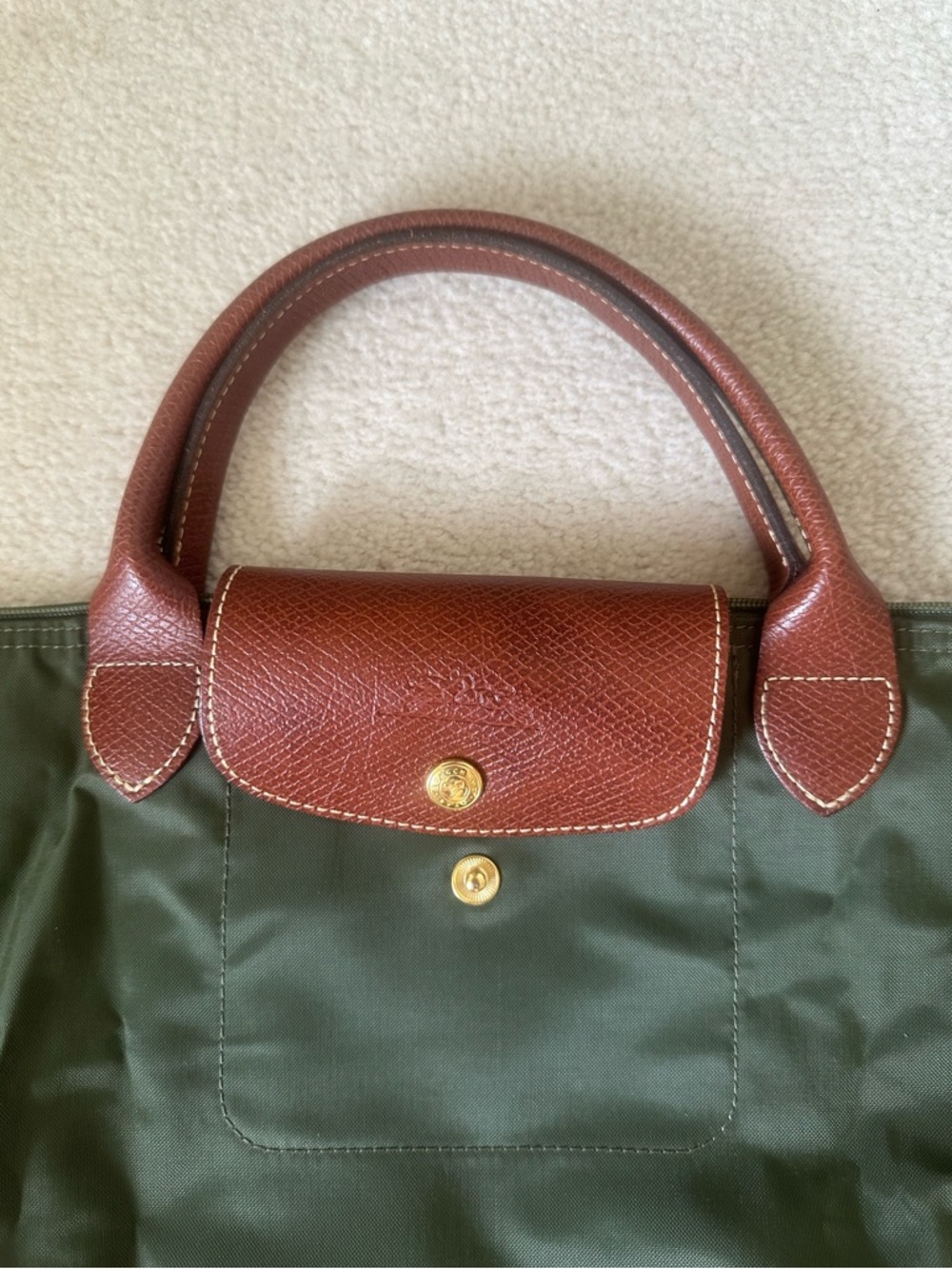 Longchamp Olive Green Le Pliage Medium Handbag - Picture 3 of 7